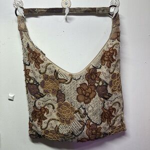 Embroidered Floral Shoulder Bag
